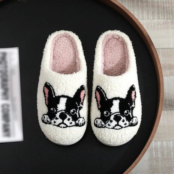 2/$30 NEW Boston Terrier Dog Slippers - Picture 1 of 6